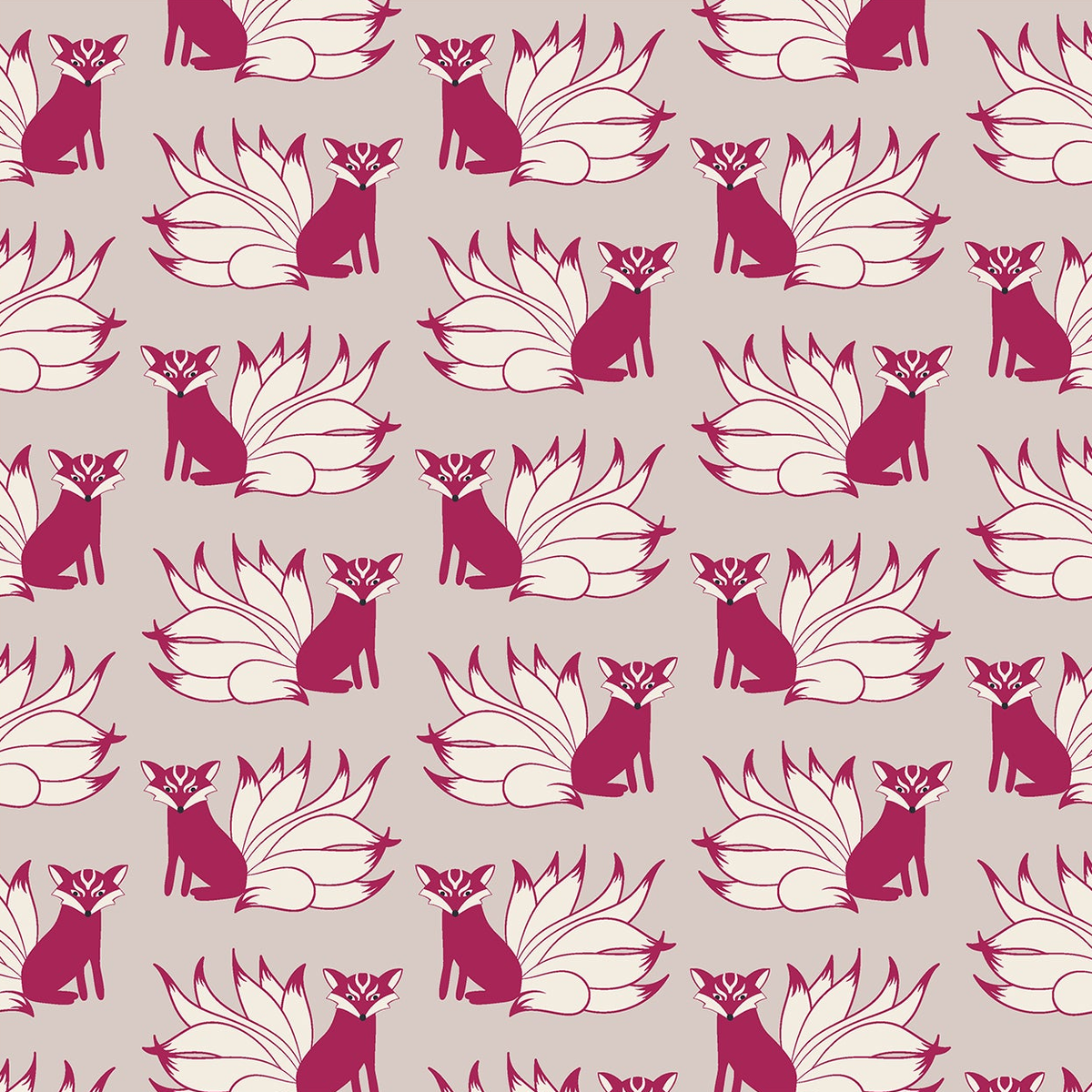Latte Kitsune print-only swatch, exact artwork crop without palette labels or margins.