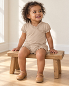 KICKEE Sweet Romper, Burlap