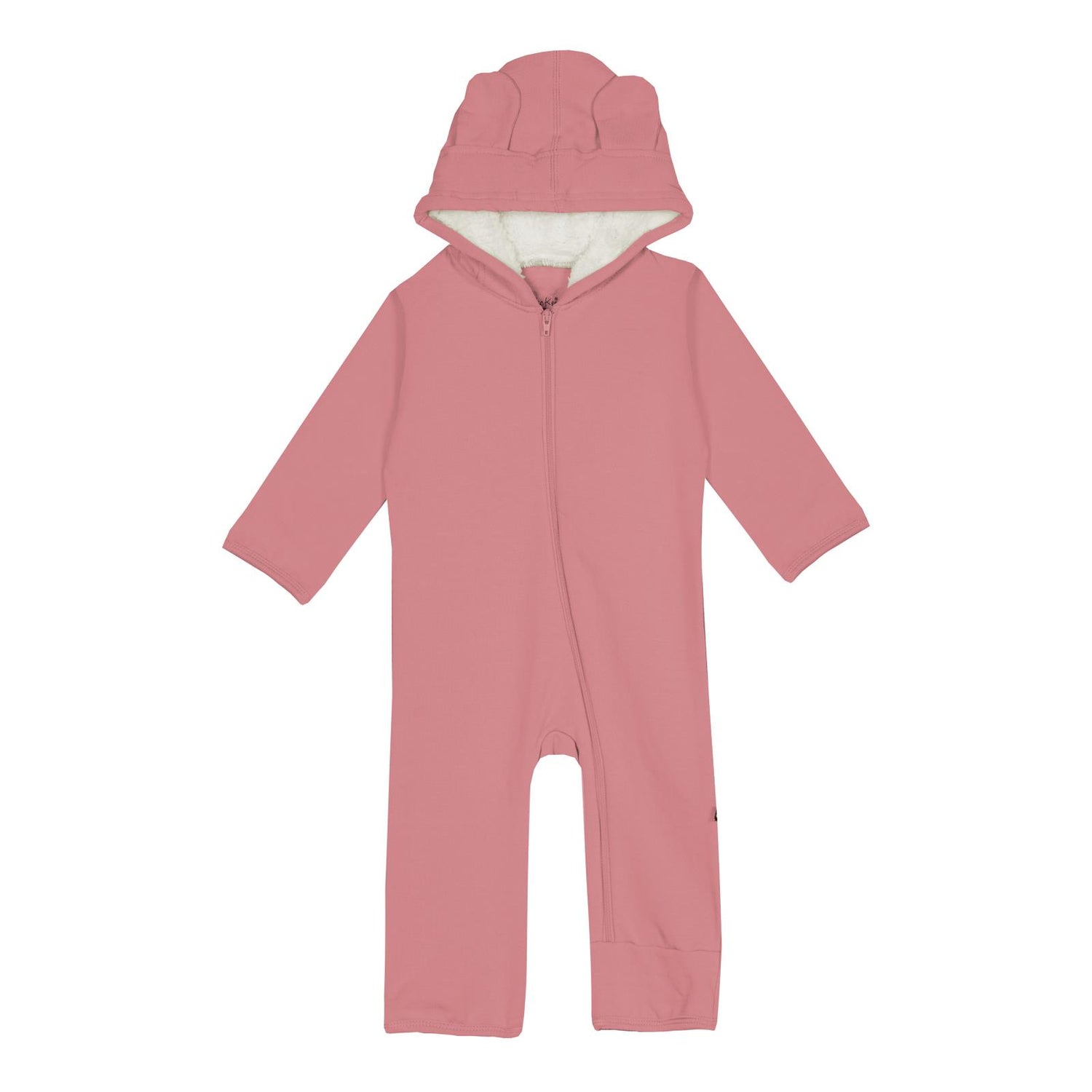 Fleece Zip-up Coverall with Sherpa-lined Hood & Ears in Desert Rose (354252)