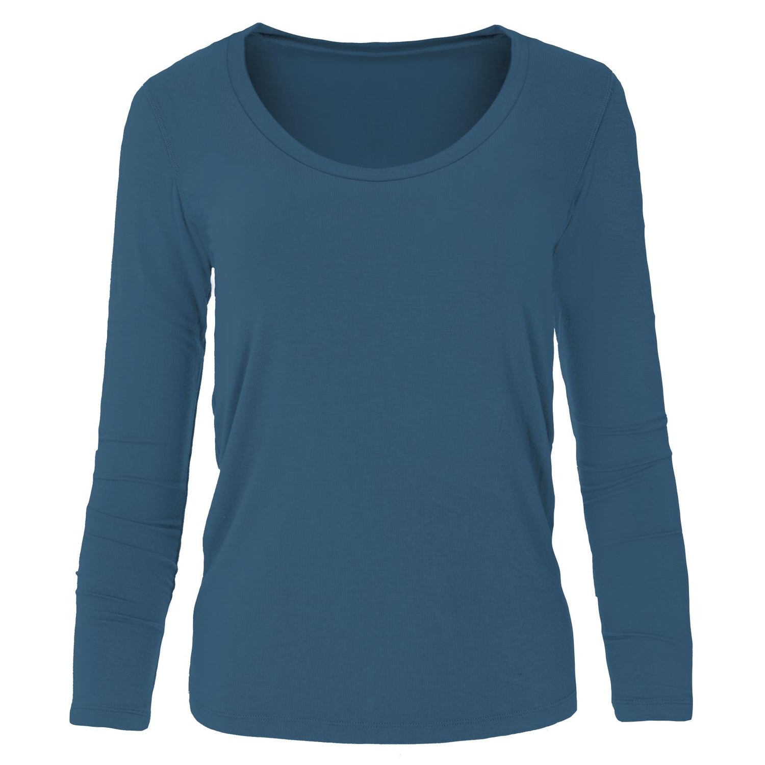 Women's Long Sleeve Scoop Neck Tee in Deep Sea