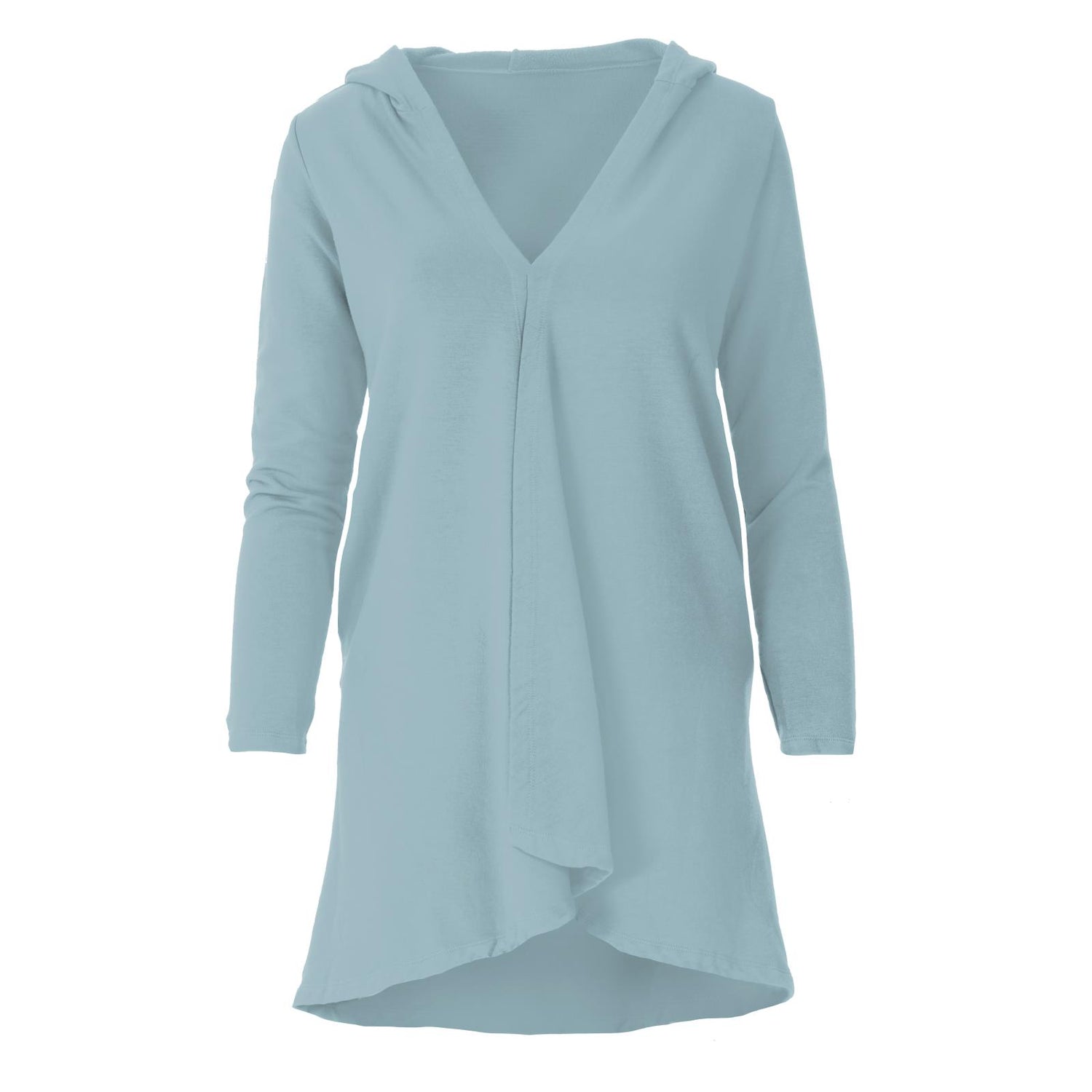 Women's Fleece Hooded Cardigan with Pockets in Stormy Sea