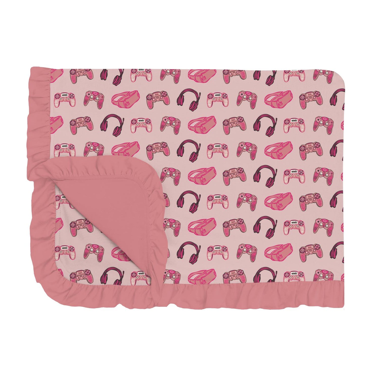 Print Ruffle Toddler Blanket in Baby Rose Gamer (351671)