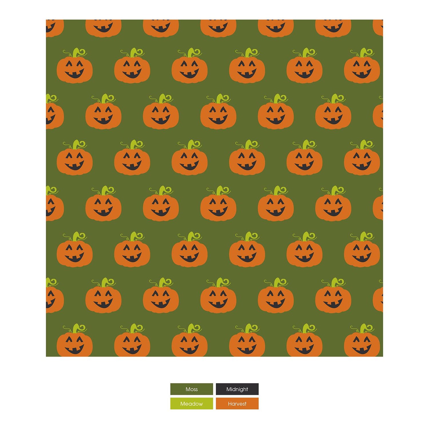 Print Long Sleeve Swing Dress in Moss Jack O'Lantern (288605)