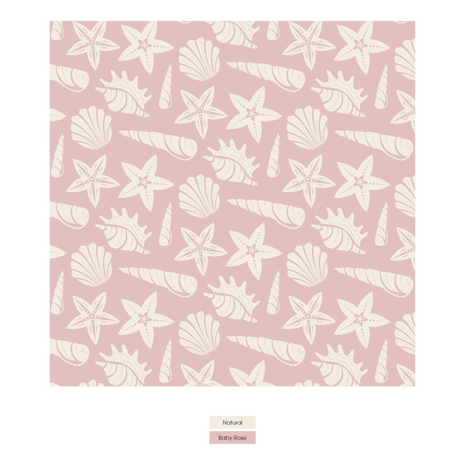 Print Quilted Hoodie Coverall with Sherpa-Lined Hood and Zipper in Baby Rose Shells & Starfish/Stormy Sea Seahorses