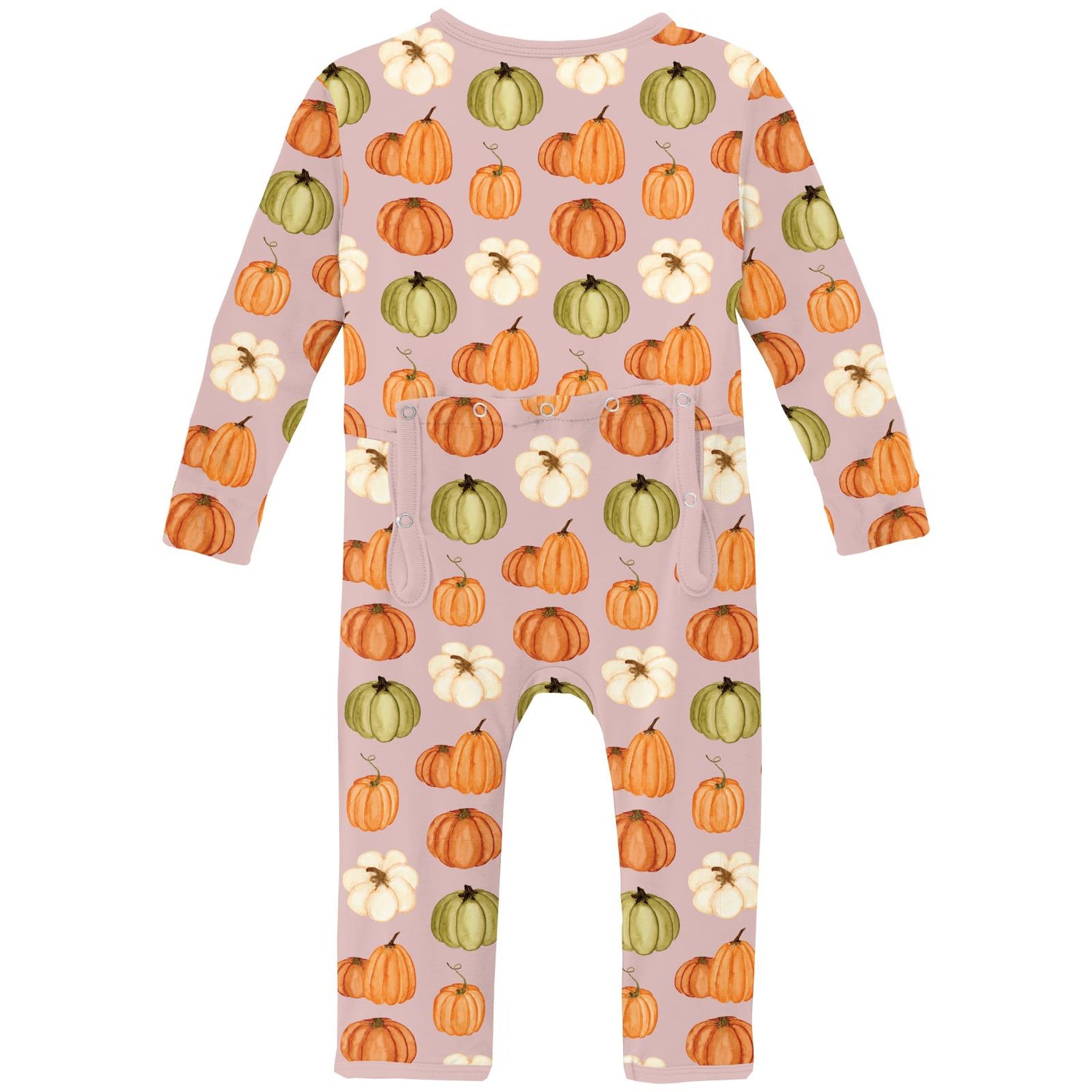 Print Coverall with 2 Way Zipper in Baby Rose Pumpkin Patch (335241)