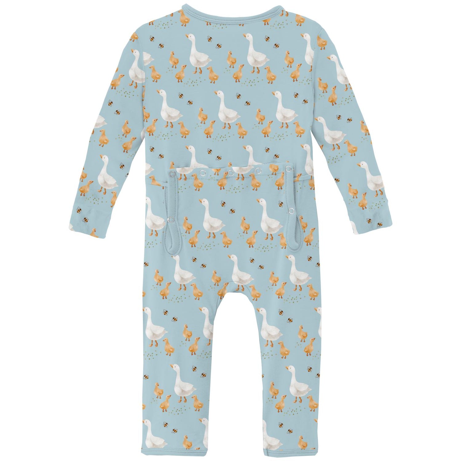 Print Coverall with 2 Way Zipper in Spring Sky Feeding Ducks (335369)