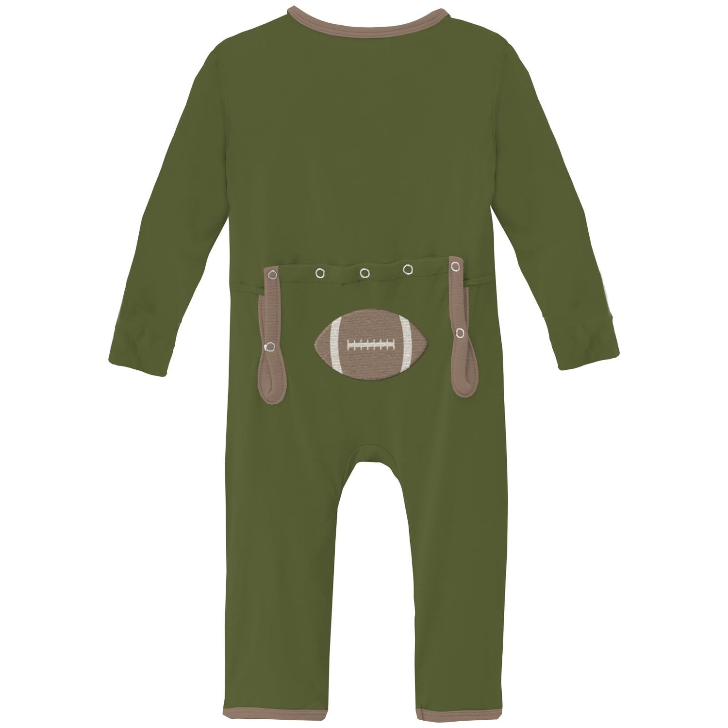 Applique Coverall with 2 Way Zipper in Pesto Football (335384)