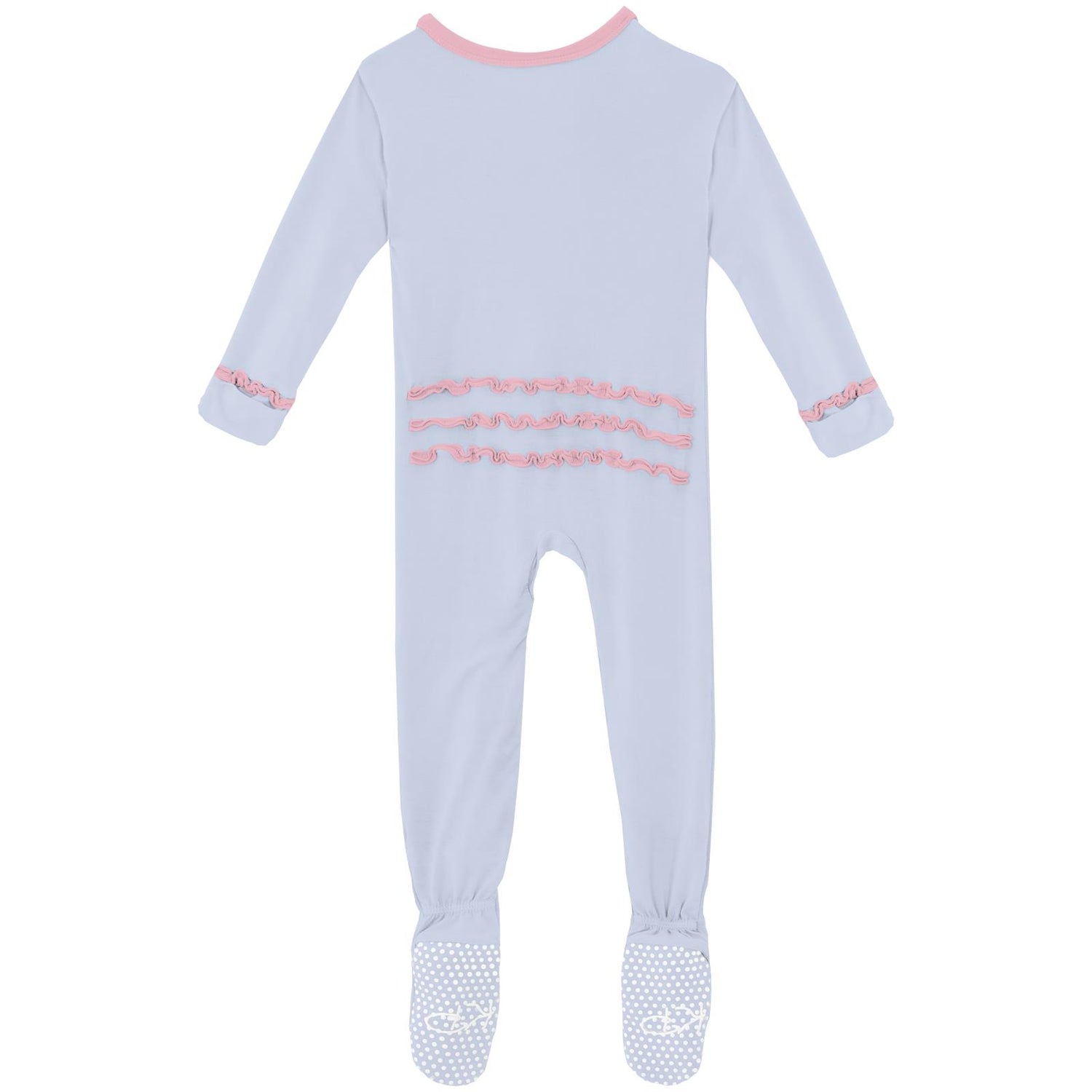 Muffin Ruffle Footie with 2 Way Zipper in Dew with Cake Pop