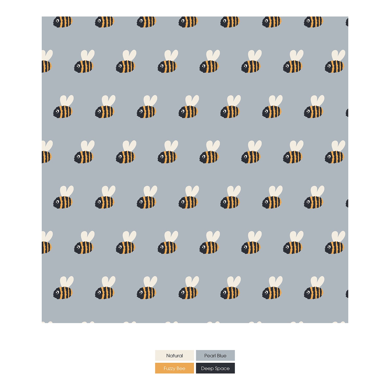 Print Short Sleeve Hoodie Tank Outfit Set in Pearl Blue Baby Bumblebee (286541)