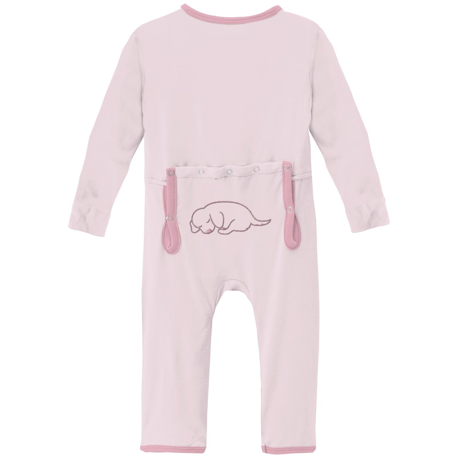 Applique Coverall with 2 Way Zipper in Shrinking Violet Dog (310500)