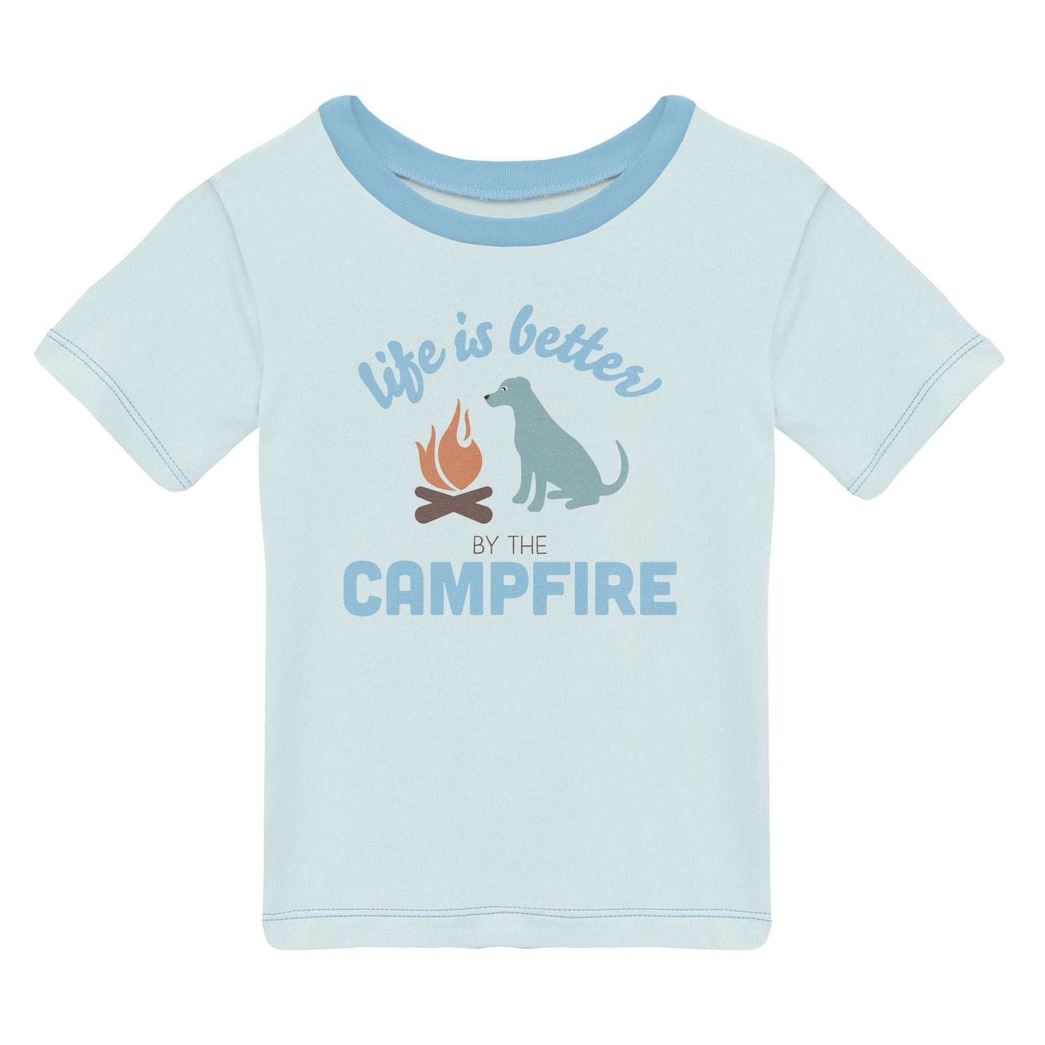 Short Sleeve Crew Neck Graphic Tee in Fresh Air Life is Better by the Campfire (319871)