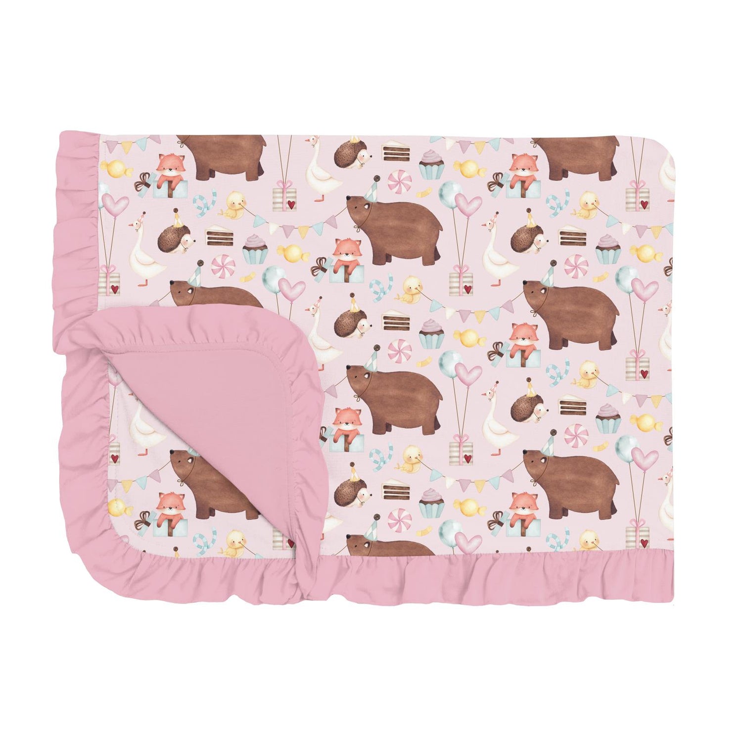 Print Ruffle Toddler Blanket in Shrinking Violet Forest Party (319886)