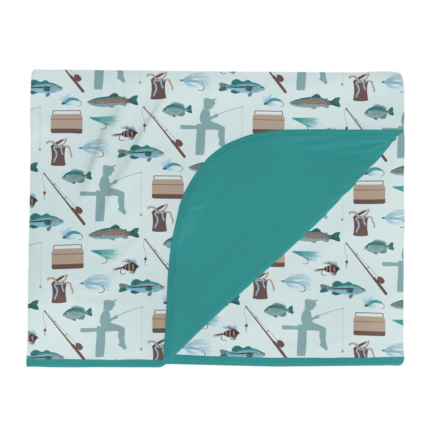 Print Double Layer Throw Blanket in Fresh Air Fishing (320148)