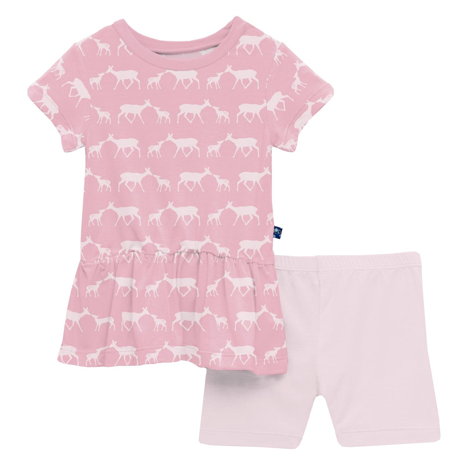 Print Short Sleeve Playtime Outfit Set in Cake Pop Doe & Fawn (321747)