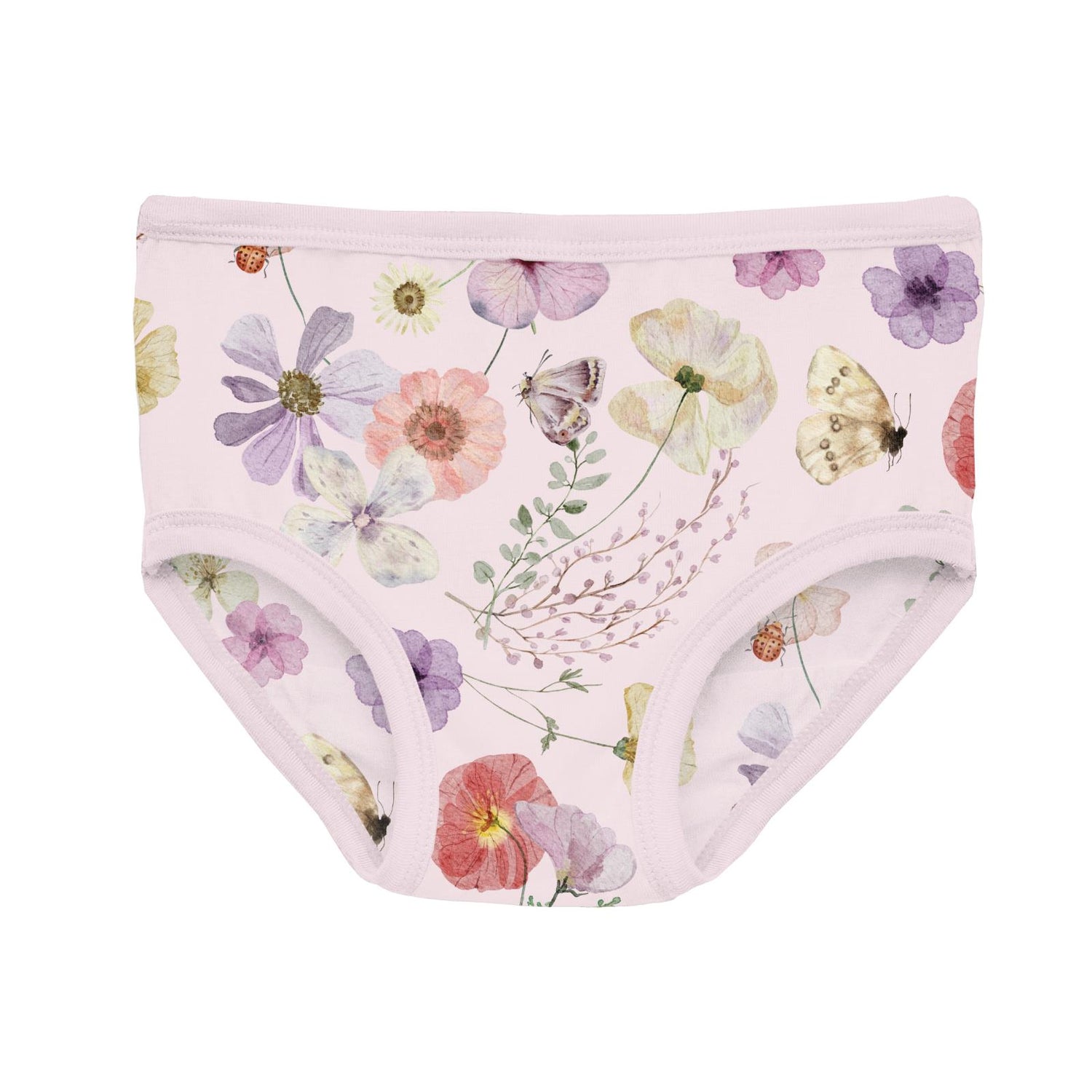 Print Girl's Underwear in Shrinking Violet Pressed Flowers (320352)
