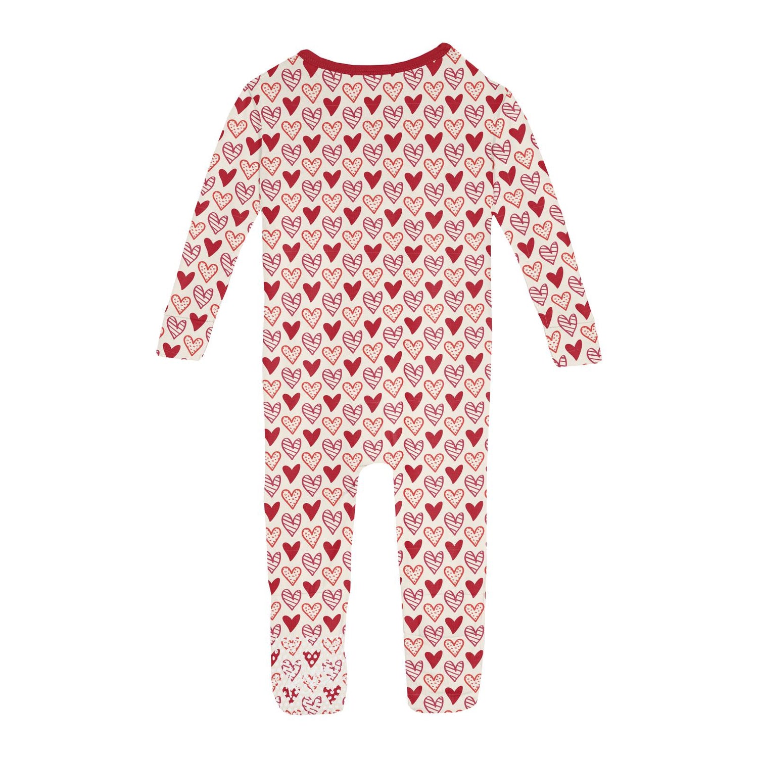 Print Convertible Sleeper with Zipper in Natural Heart Doodles (283700)