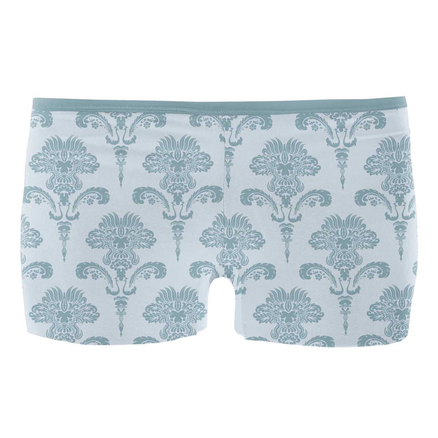 Women's Print Boy Short Underwear in Illusion Blue Damask