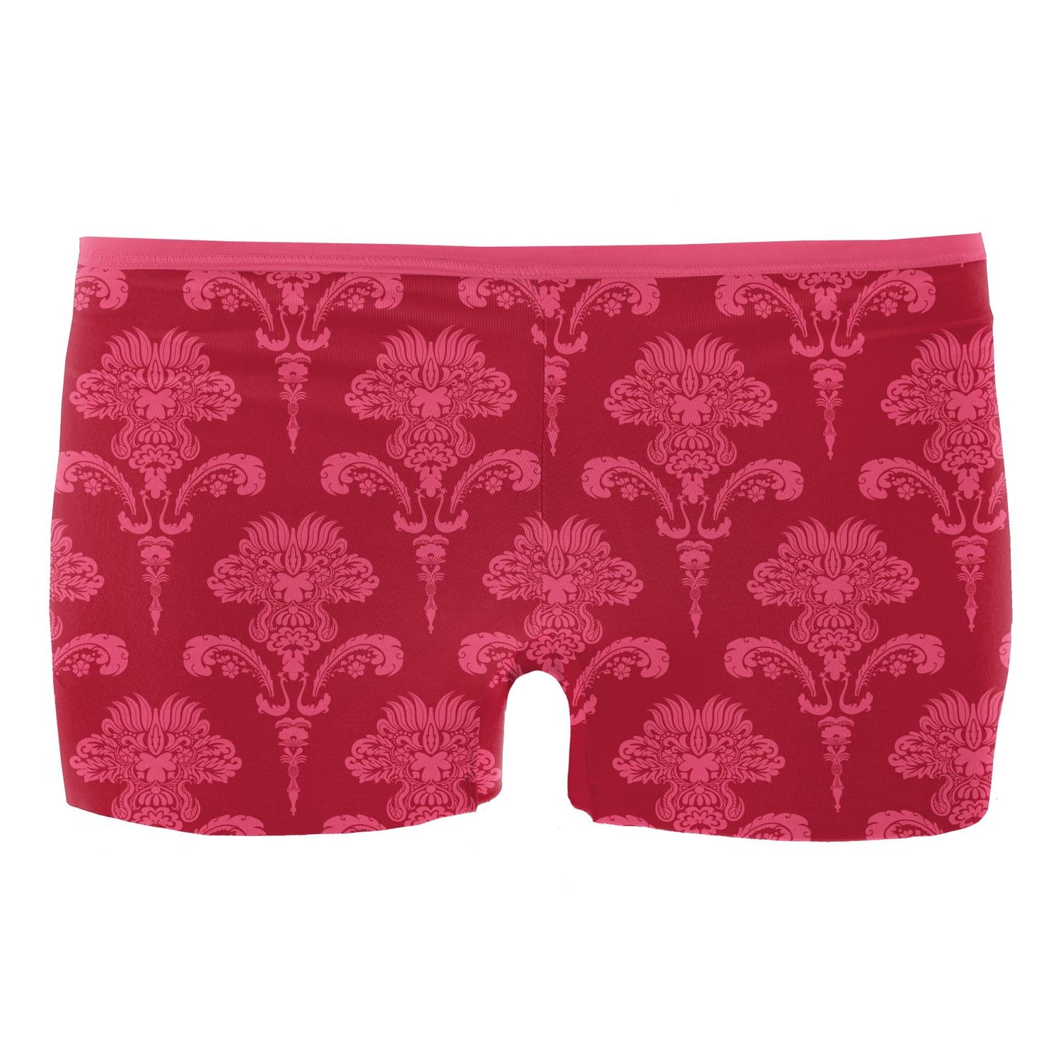 Women's Print Boy Short Underwear in Crimson Damask