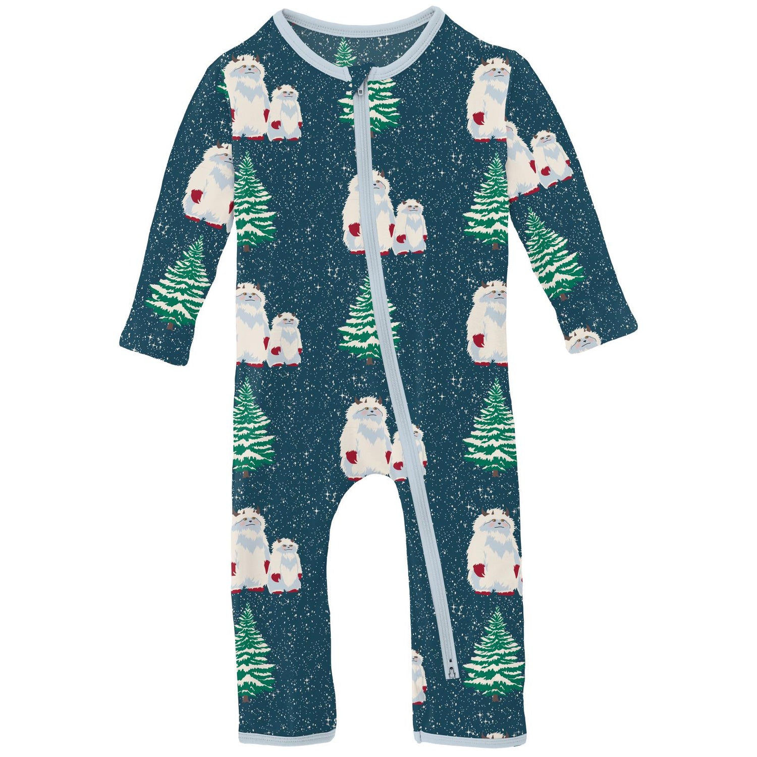 Print Coverall with 2 Way Zipper in Peacock Yeti