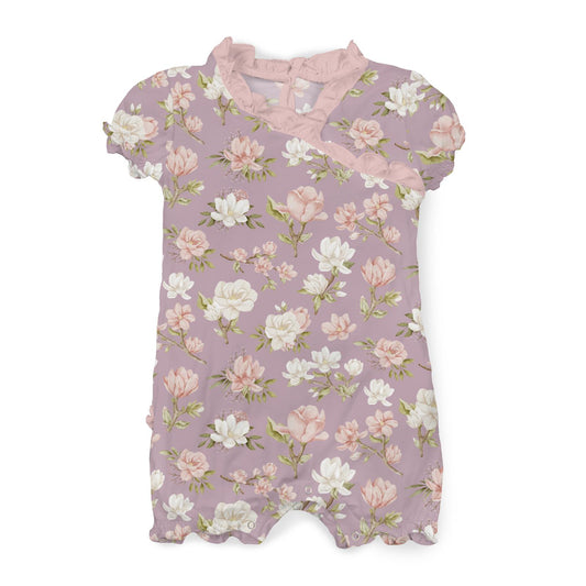 Print Ruffle Romper in Sweet Pea Spring Floral (362082)