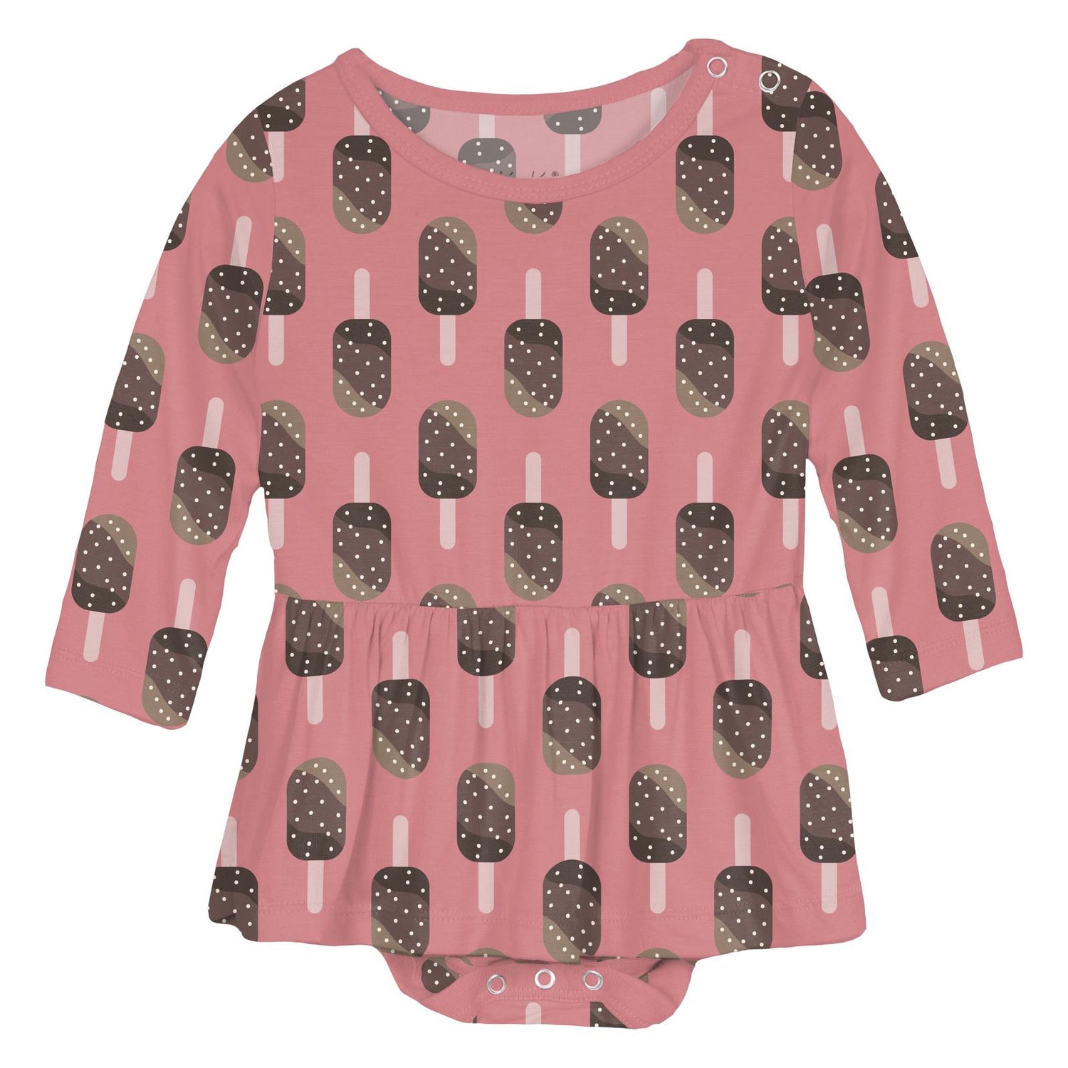 Print Long Sleeve Skirted One Piece in Desert Rose Ice Cream Bars (352204)