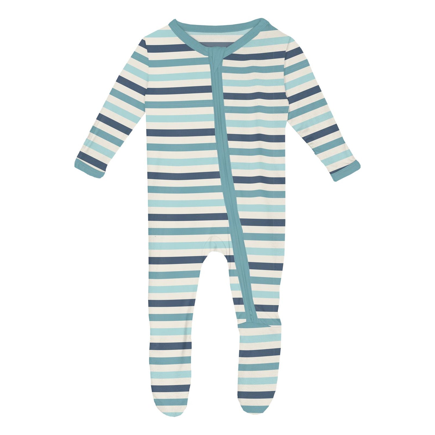 Print Footie with 2 Way Zipper in Cruisin' Stripe (356268)