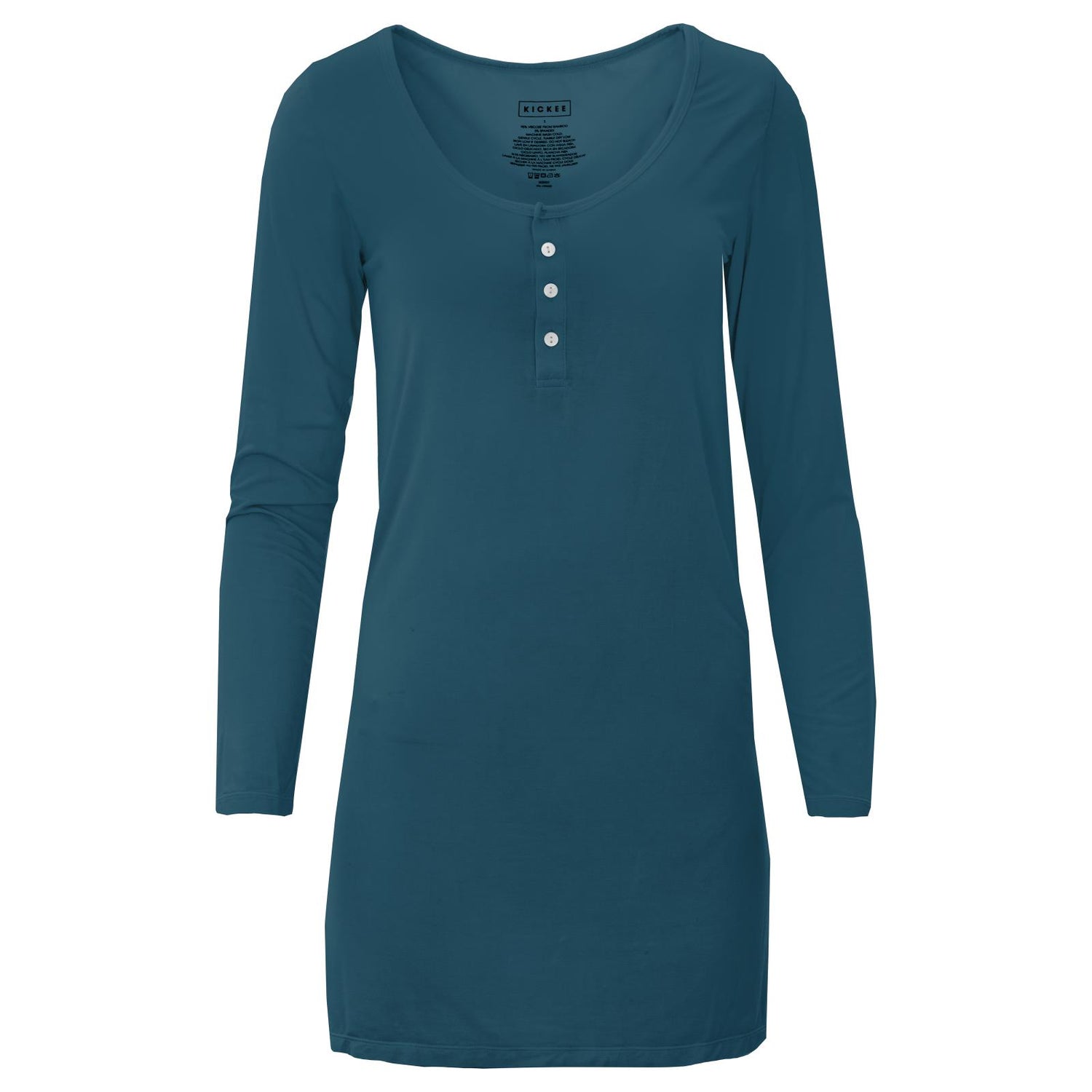 Women's Long Sleeve Nightshirt in Peacock