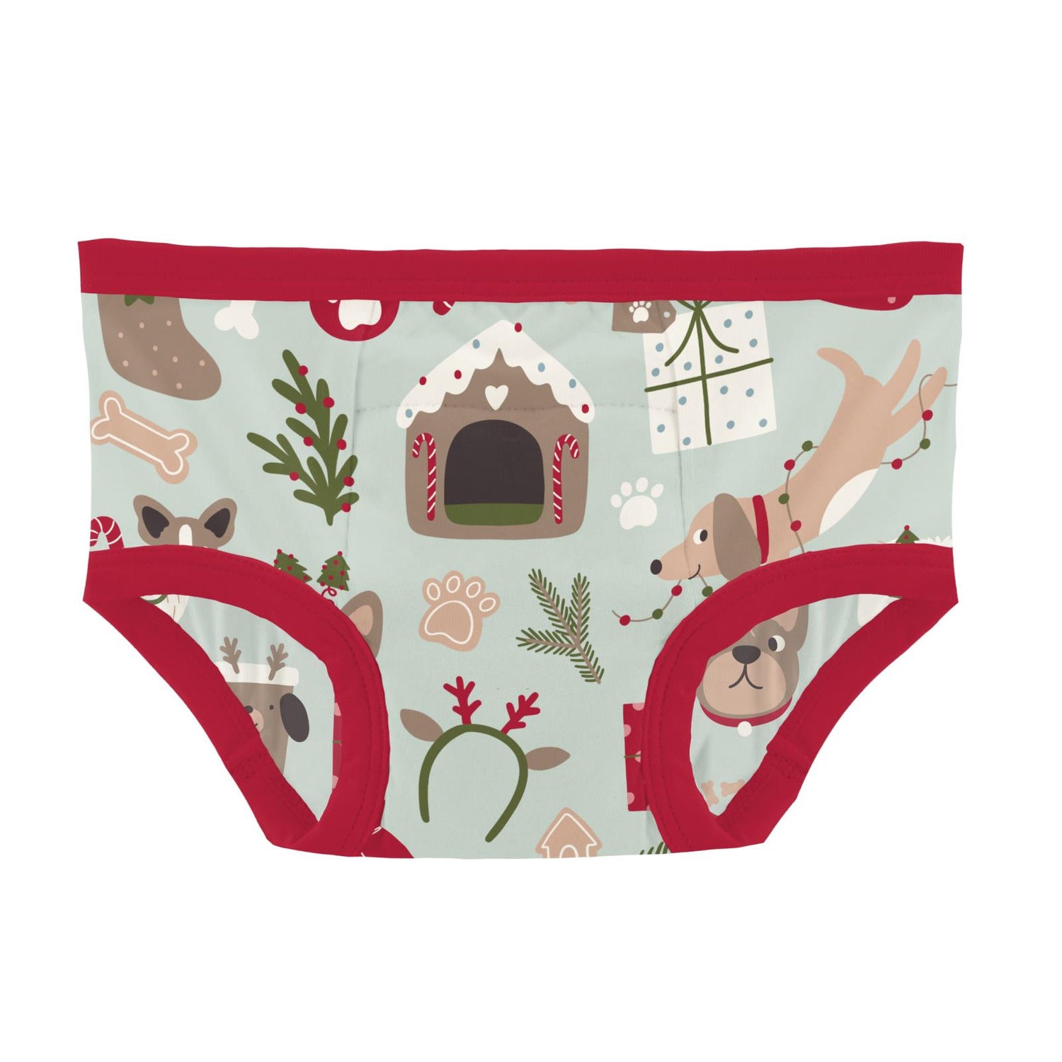 Print Training Pants in Aloe Christmas Dogs (346857)