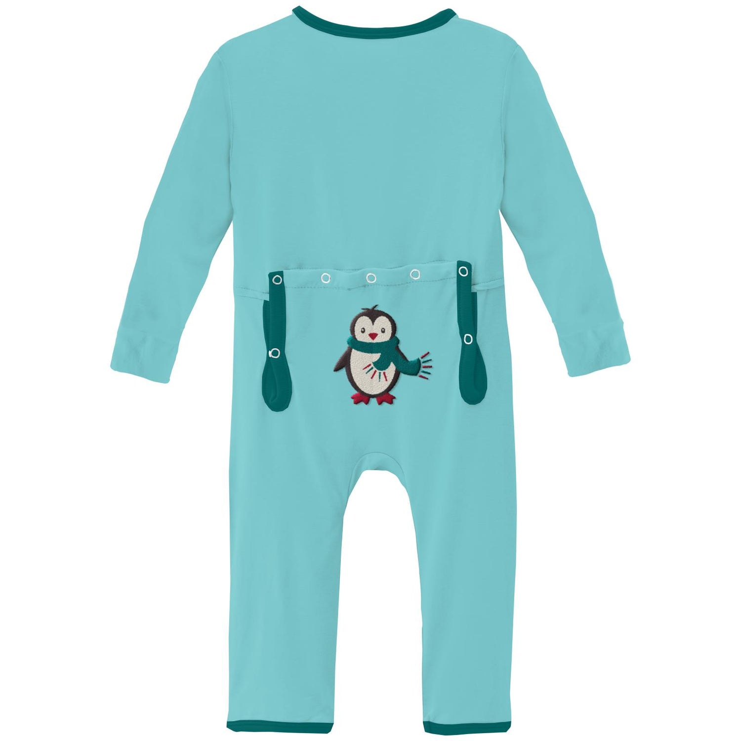 Applique Coverall with Snaps in Iceberg Penguin (242616)