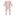 Classic Ruffle Footie with 2 Way Zipper in Baby Rose with Natural