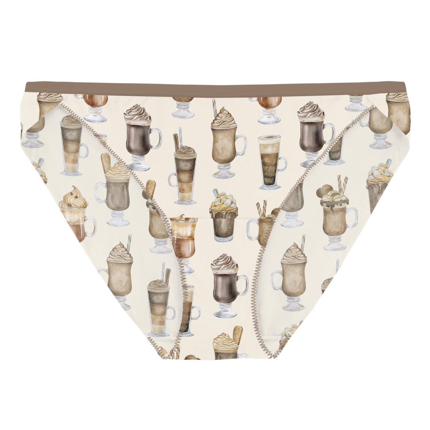 Women's Print Bikini Brief in Natural Hot Chocolate (347581)