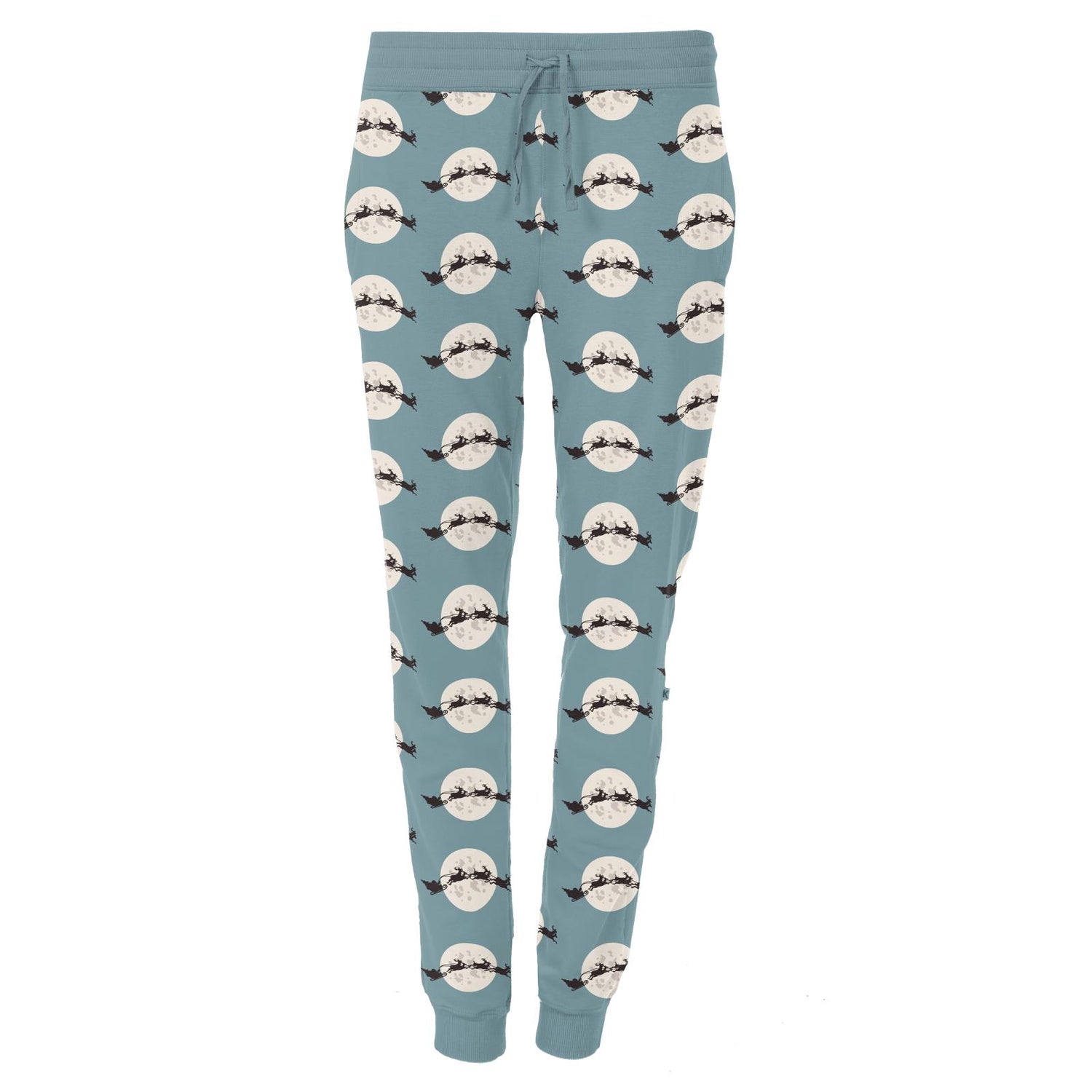 Women's Print Fleece Lounge Joggers in Stormy Sea Santa's Sleigh (347703)