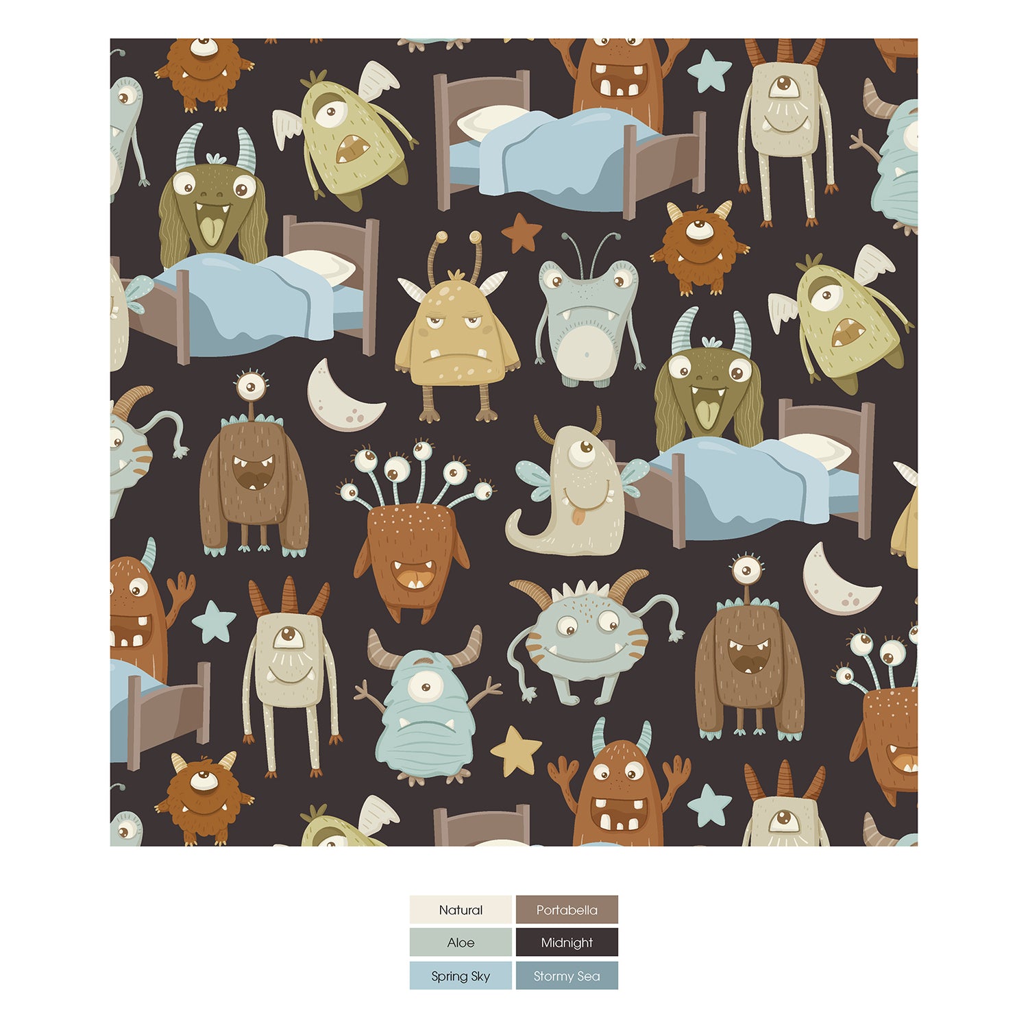 Print Toddler Blanket in Midnight Monsters Under the Bed (355208)
