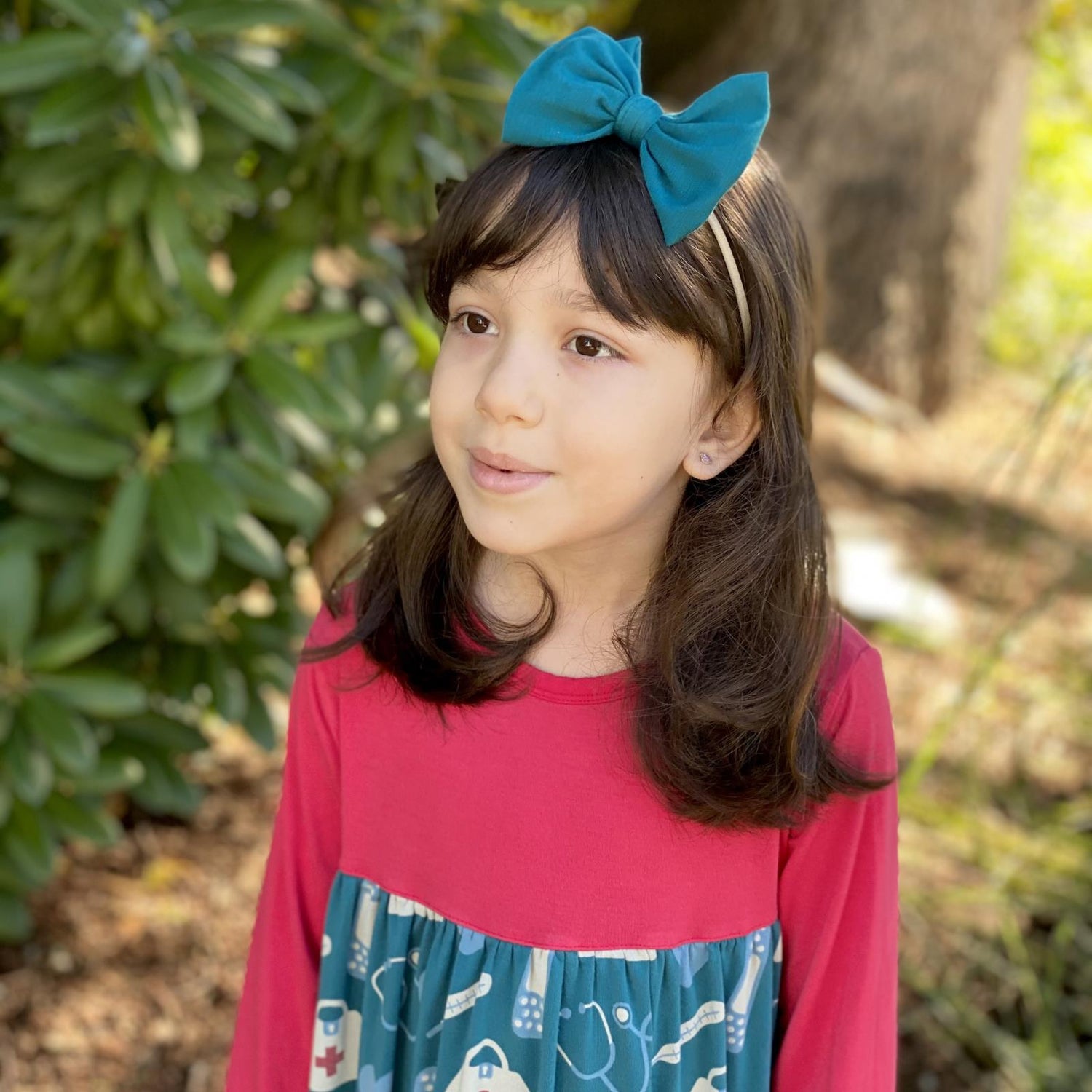 Luxe Skinny Bow with Nude Headband in Oasis