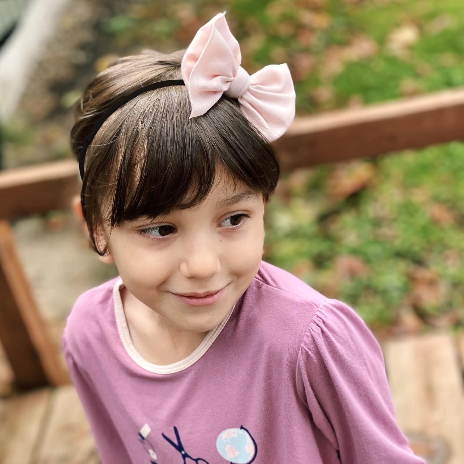 Luxe Skinny Bow with Black Headband in Macaroon (285247)