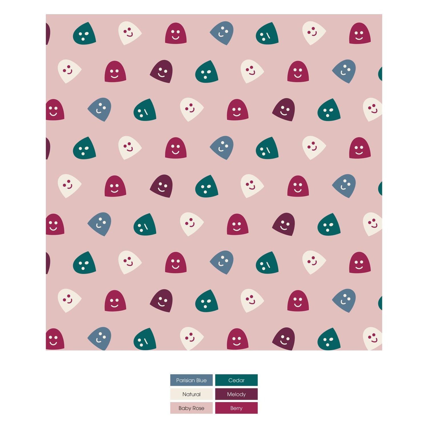 Print Long Sleeve Swing Dress in Baby Rose Happy Gumdrops (276978)