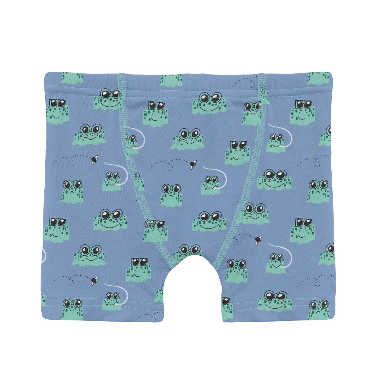 Print Boy's Boxer Brief in Dream Blue Bespeckled Frogs