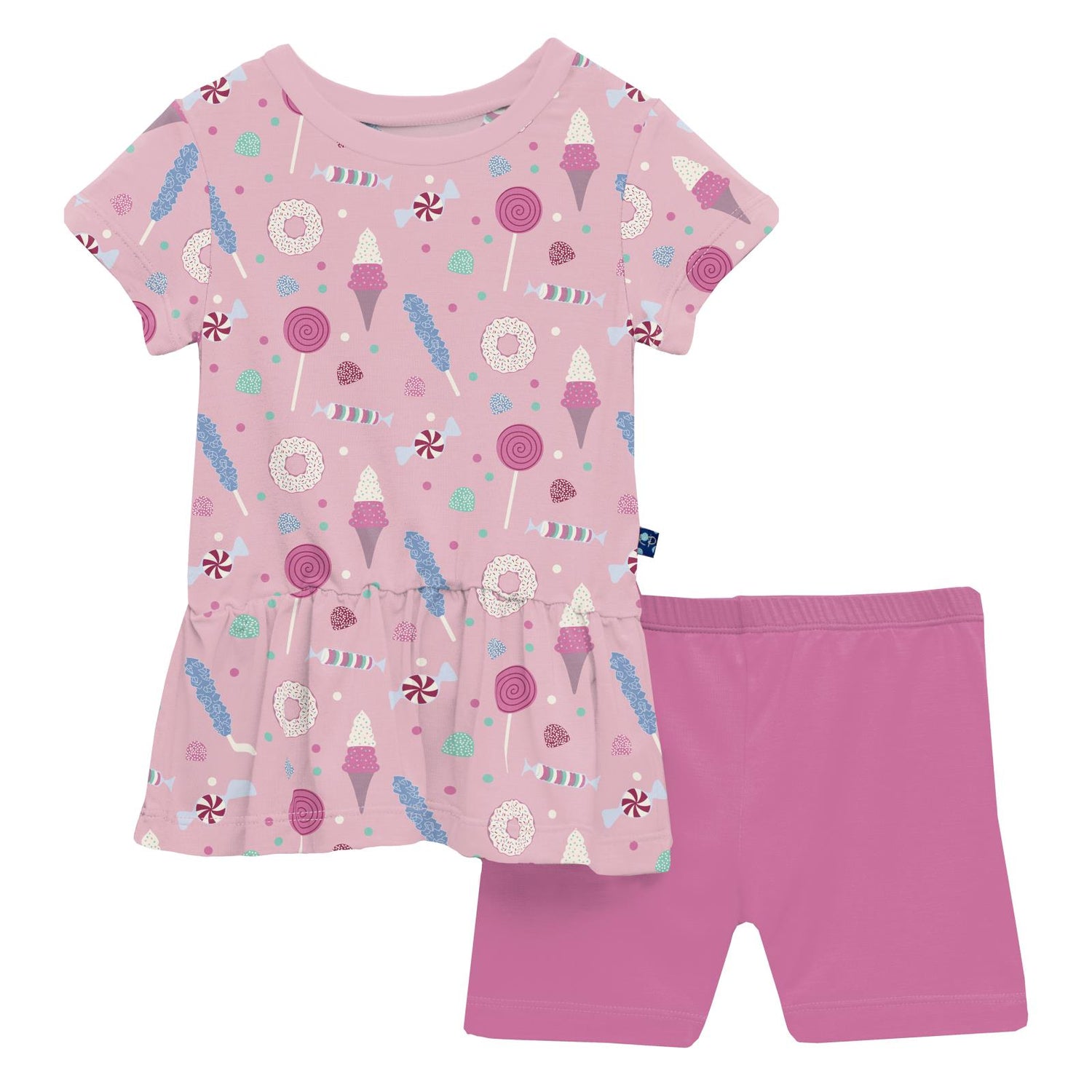 Print Short Sleeve Playtime Outfit Set in Cake Pop Candy Dreams (277218)