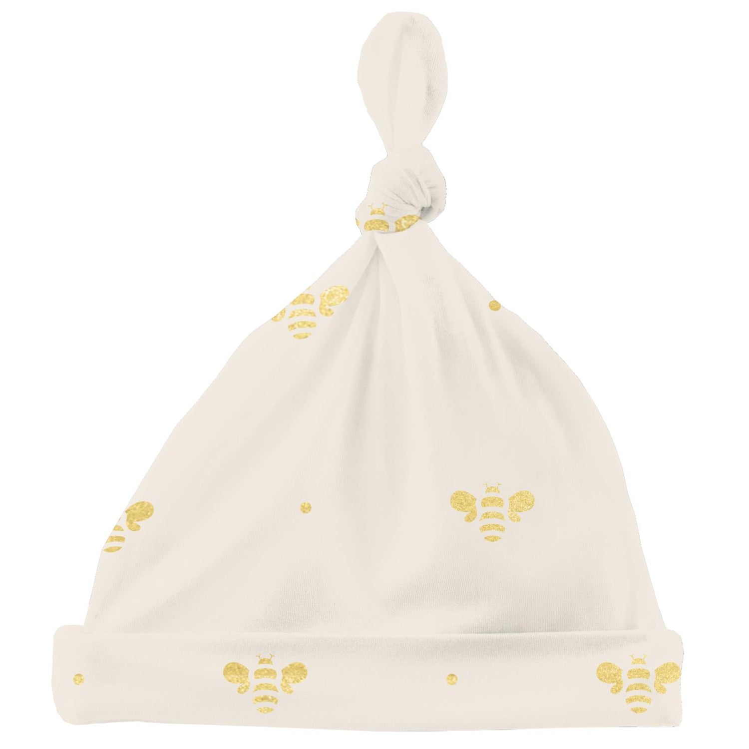 Print Knot Hat in Gold Bees (312295)