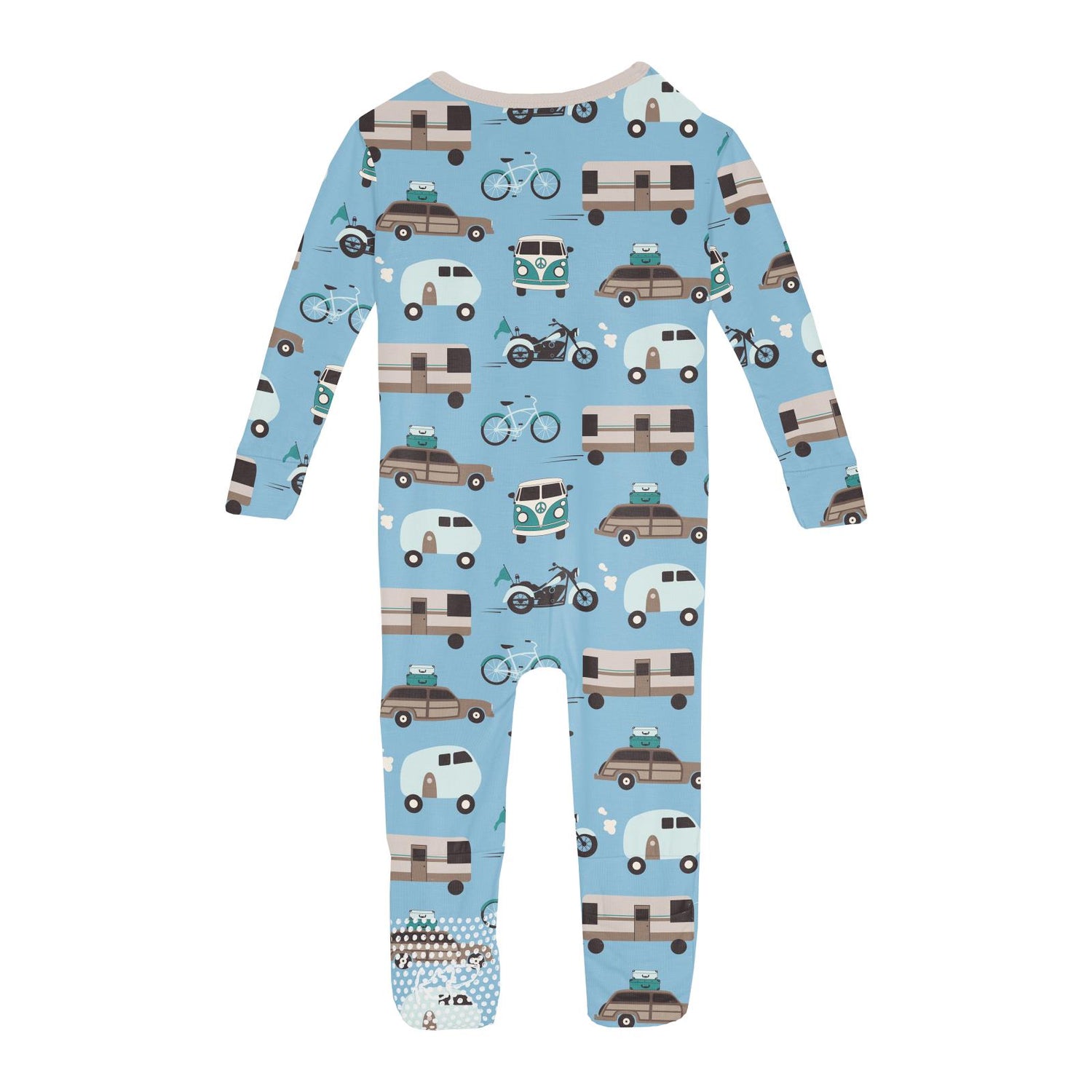 Print Convertible Sleeper with Zipper in Seaside Blue On the Way (360396)