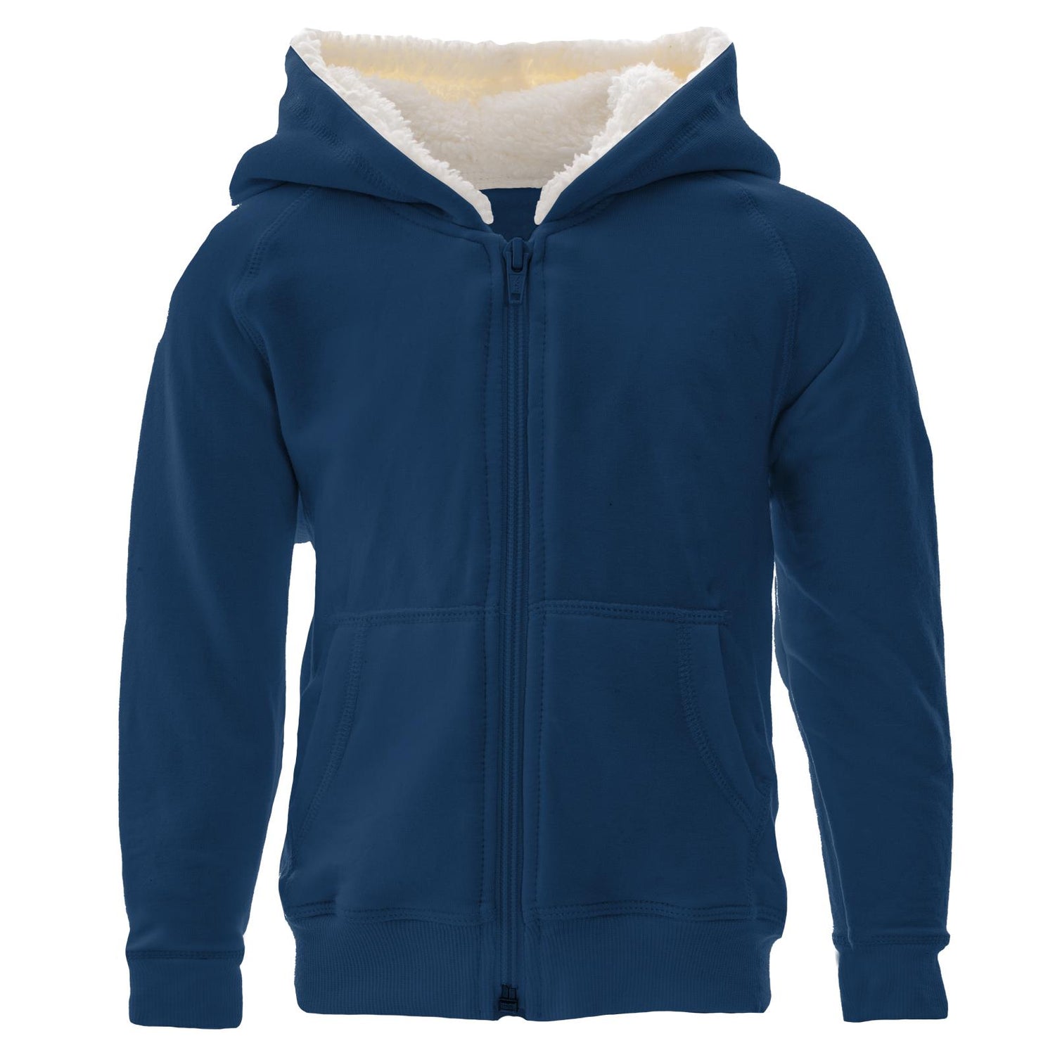 Fleece Zip-front Hoodie with Sherpa-lined Hood in Navy (150279)