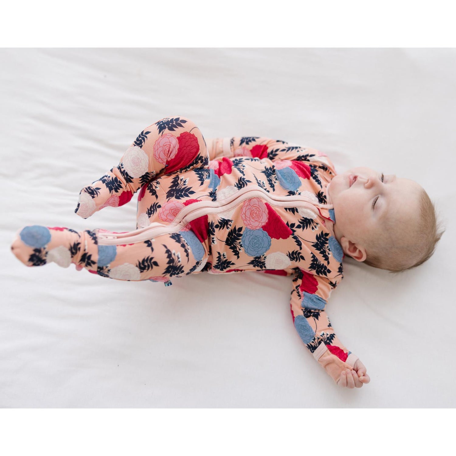 Print Footie with 2 Way Zipper in Blush Enchanted Floral (294706)