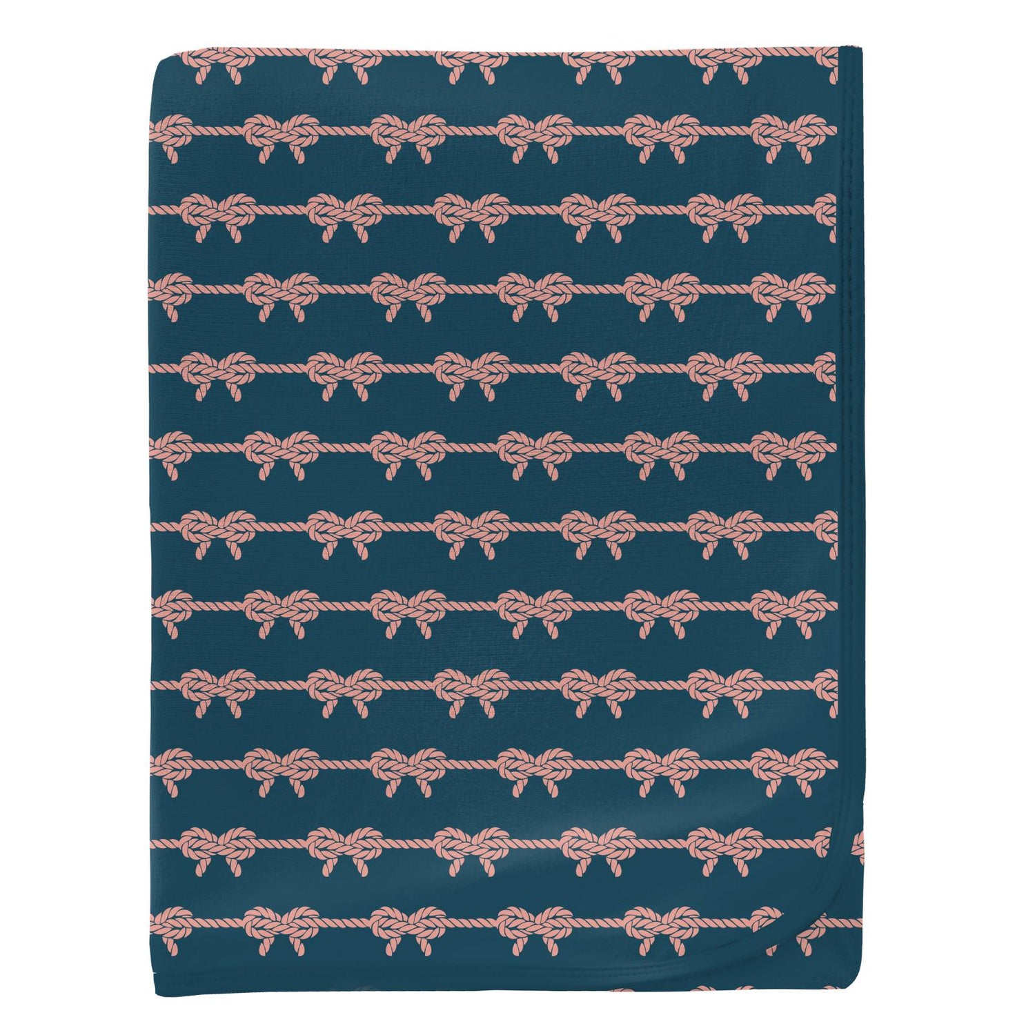 Print Swaddling Blanket in Peacock Boat Rope Bows