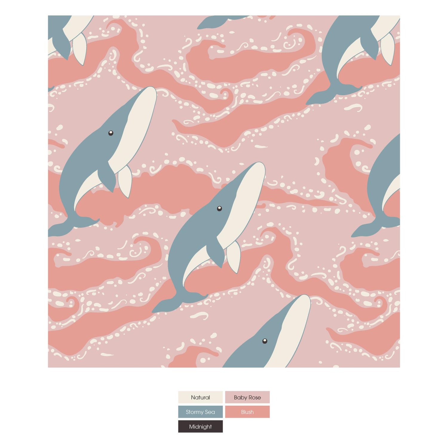 Print Bib Set of 3 in Natural Dolphins, Peacock Boat Rope Bows & Baby Rose Splashing Whales