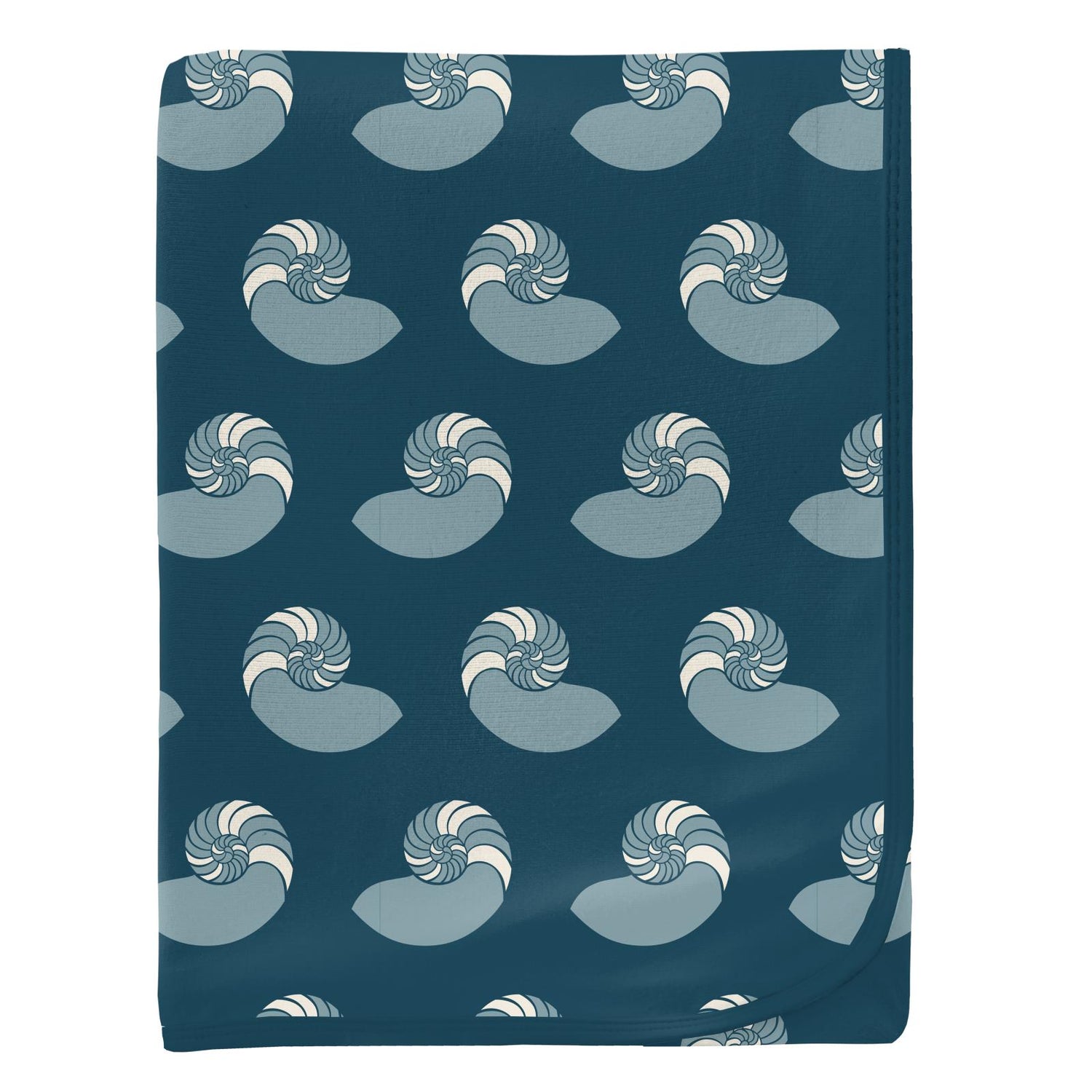 Print Swaddling Blanket in Peacock Nautilus