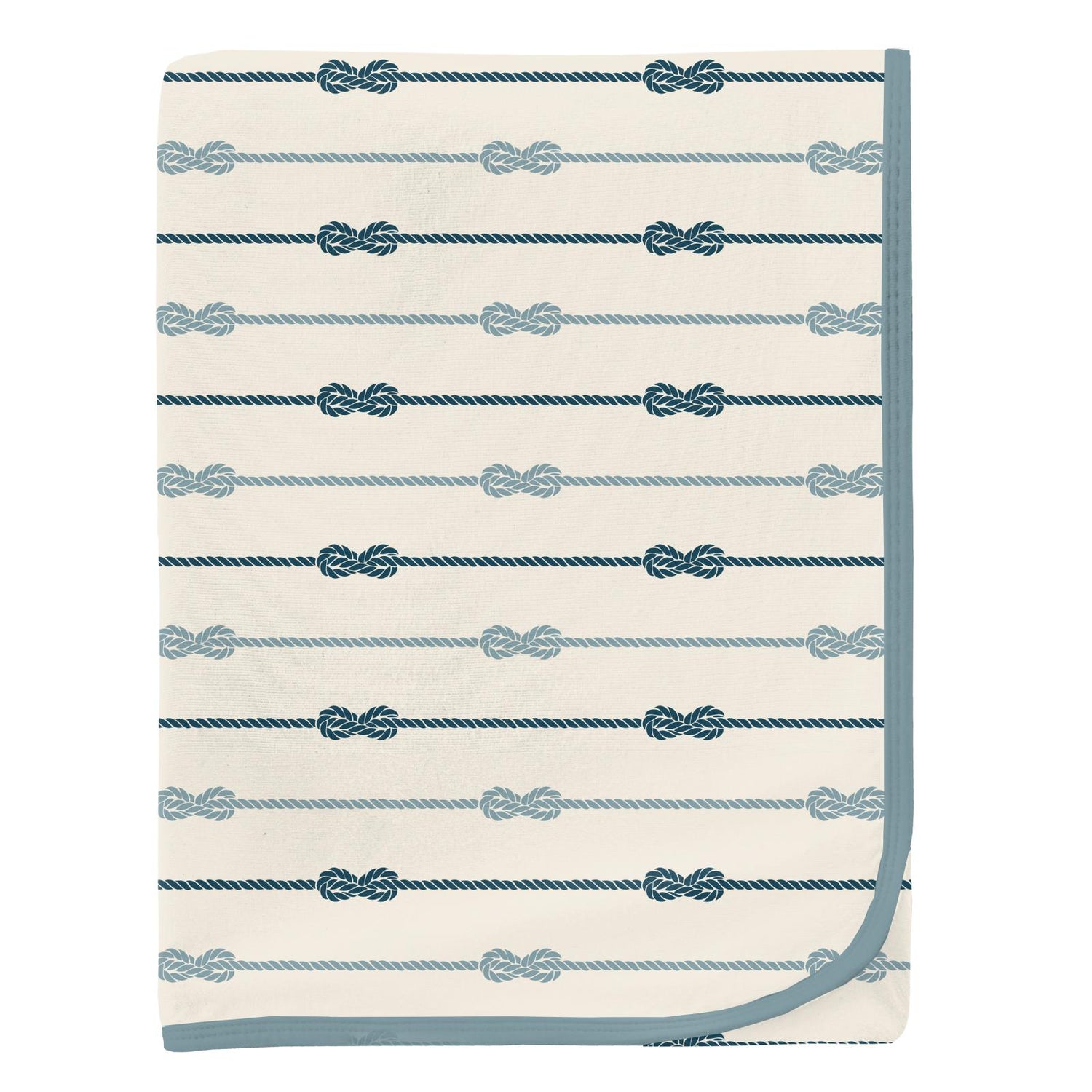 Print Swaddling Blanket in Natural Boat Rope