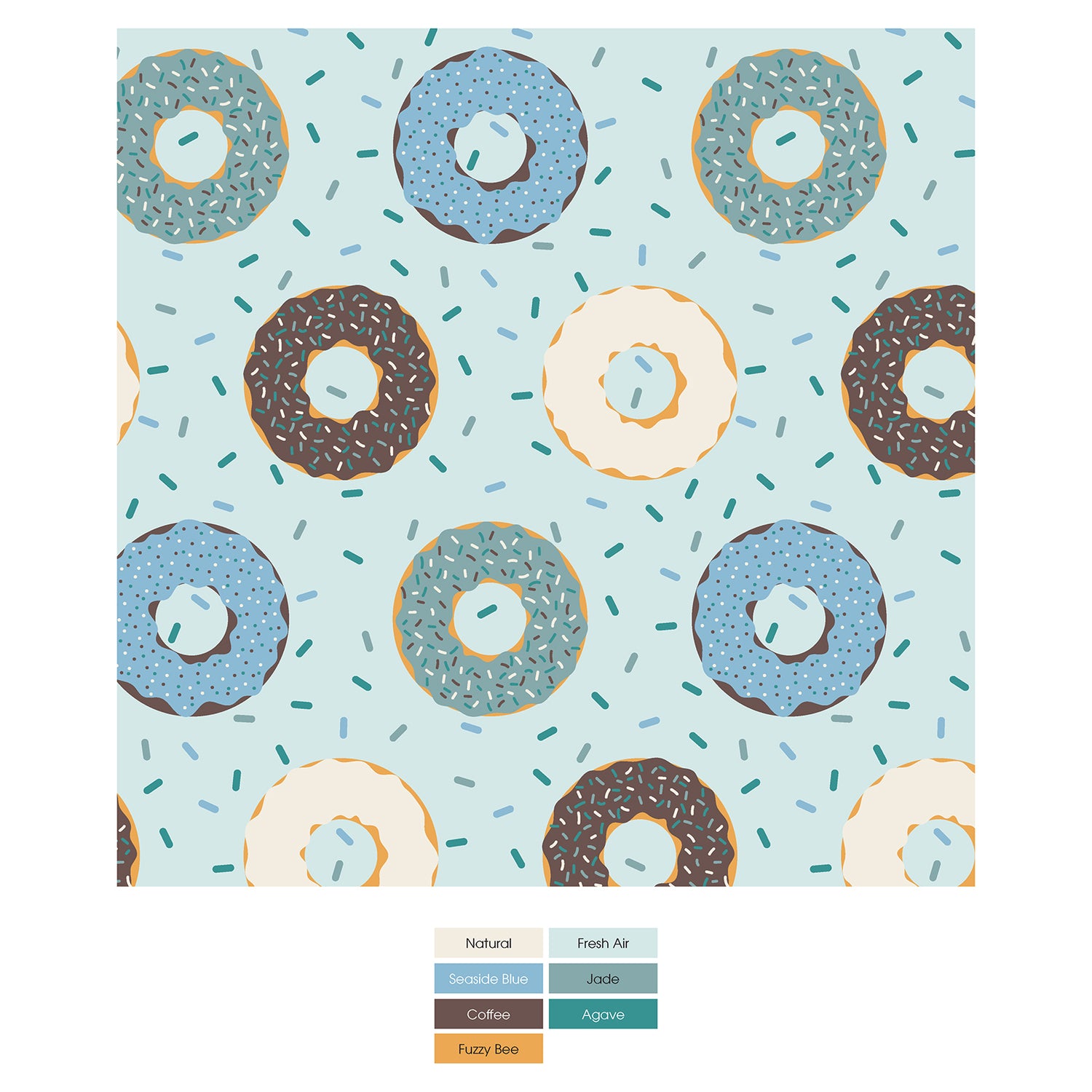 Print Short Sleeve Pajama Set in Fresh Air Donuts and Sprinkles (316167)