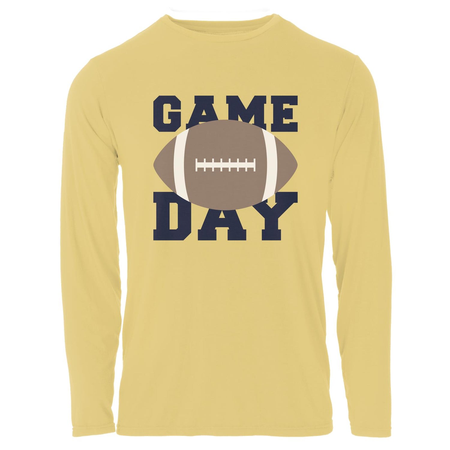 Men's Long Sleeve Crew Neck Graphic Tee in Flax Game Day (333550)