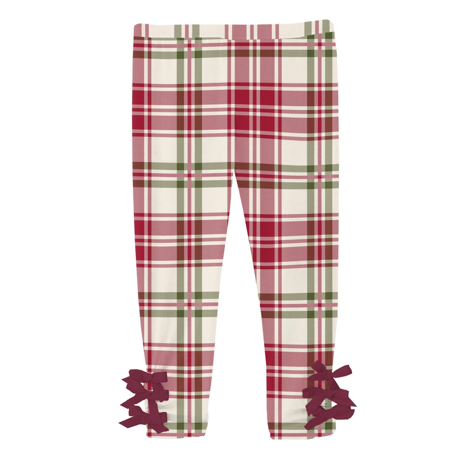 Print Leggings with Bows in Fireside Plaid (342085)