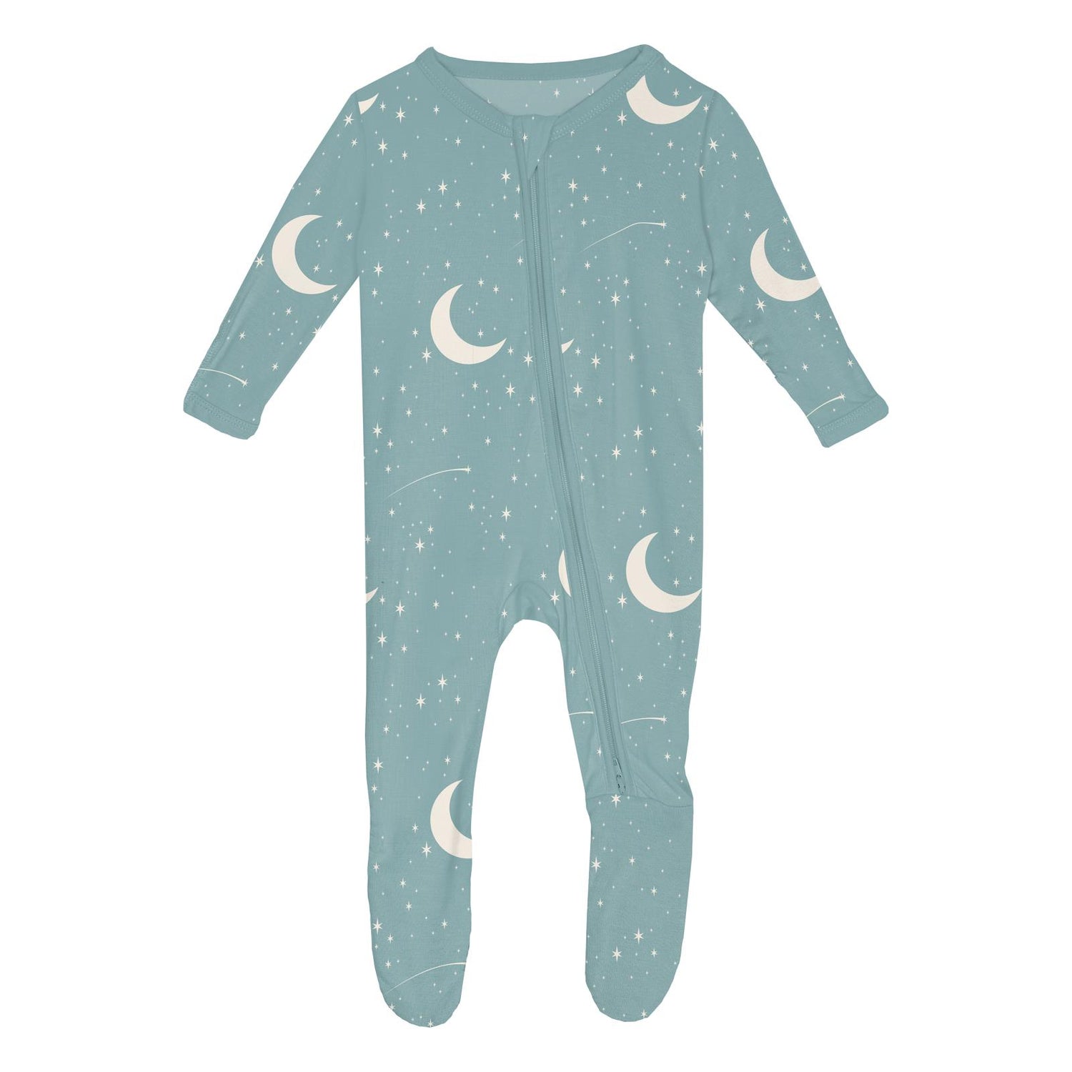 Print Footie with 2 Way Zipper in Jade Starry Sky & Moon (319702)